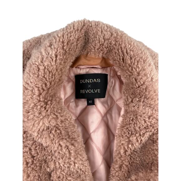 Dundas x Revolve - Stevie Teddy Coat in Blush Pink - Picture 3 of 6